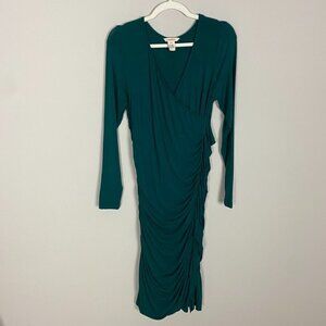 Sundance Bodycon Surplice Dress Womens Medium M Long Sleeve